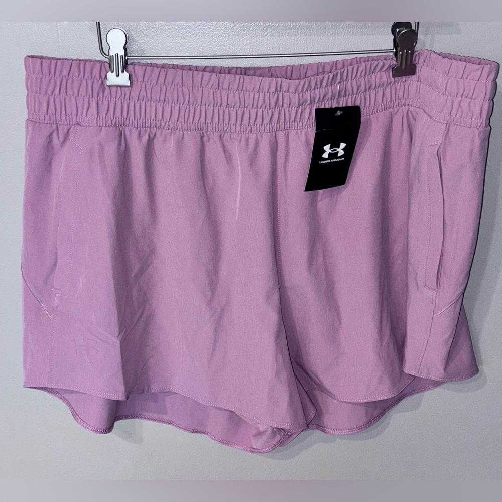 Women’s Under ARMOUR Pink Loose Shorts Drawstring Polyester Blend Cute XXL